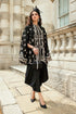MARIA B Soiree Unstitched Embroidered Raw Silk Suit WF-09-03-Black