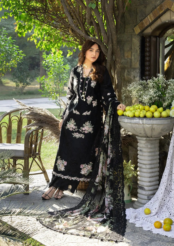 Elaf Luxury Lawn 2026 || ELY-2B MIDNIGHT BLOSSOM