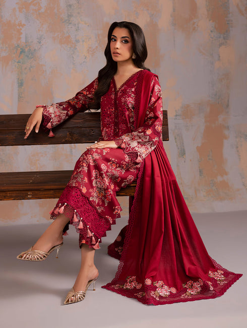 JADE FLORA LINEN SHAWL WINTER COLLECTION 25’