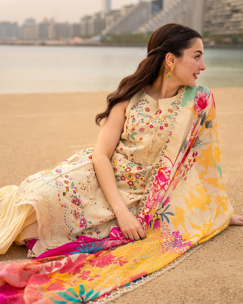 Faiza Saqlain X Hania Aamir Luxury Lawn 2026 | Merjem