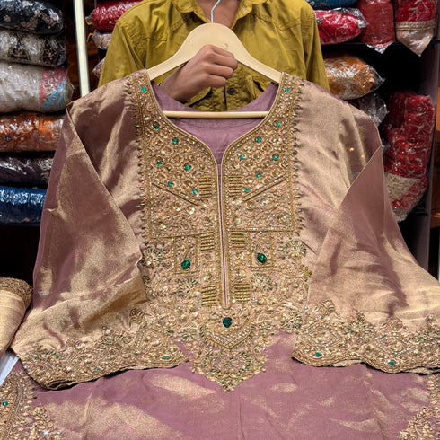 Royal Gold Embroidered Pakistani Suit | NL0102