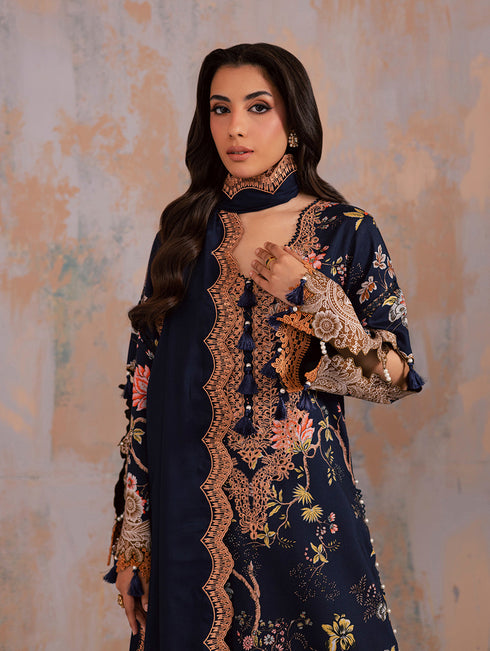 JADE FLORA LINEN SHAWL WINTER COLLECTION 25’