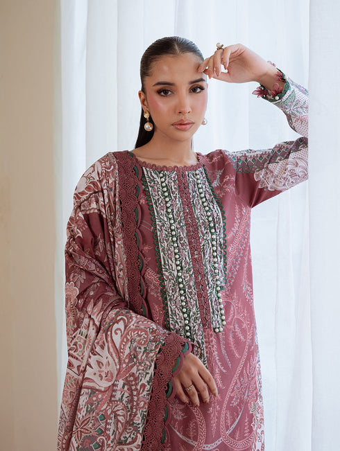 Jade Lumea Embroidered Cambric 2025 || MAROON