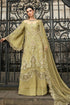 MARIA B Soiree Unstitched Embroidered Raw Silk Suit WF-09-08-Olive Green