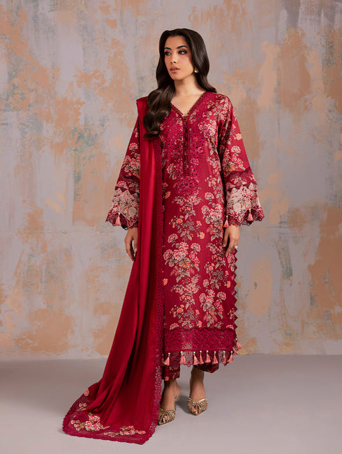 JADE FLORA LINEN SHAWL WINTER COLLECTION 25’