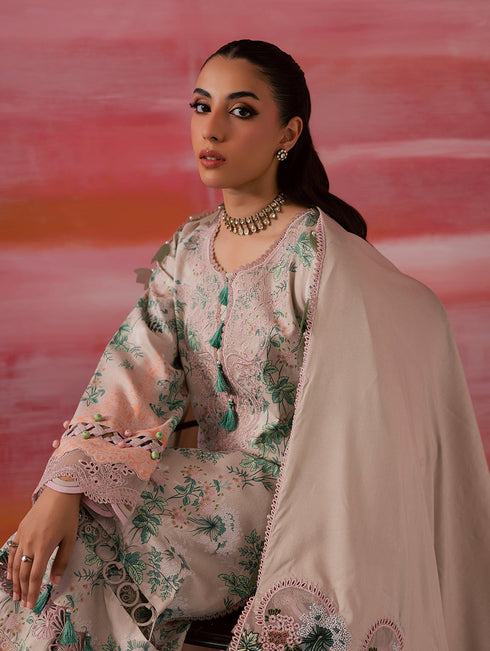 JADE FLORA LINEN SHAWL WINTER COLLECTION 25’