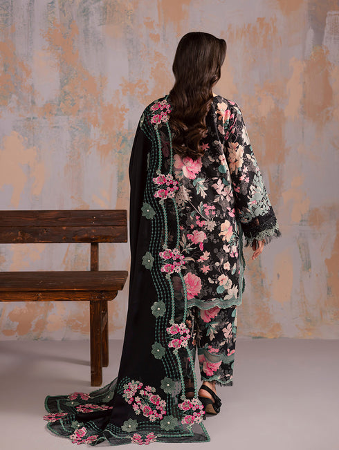 JADE FLORA LINEN SHAWL WINTER COLLECTION 25’