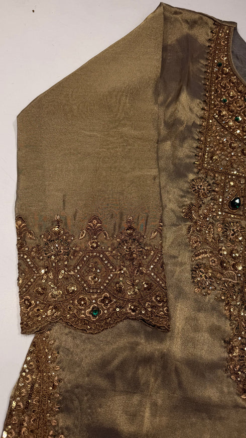Royal Gold Embroidered Pakistani Suit- NL0102