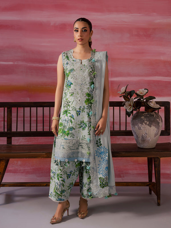 JADE FLORA LINEN SHAWL WINTER COLLECTION 25’