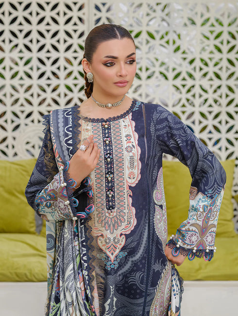 URBANE LINEN PRINTS 2025 || NAVY