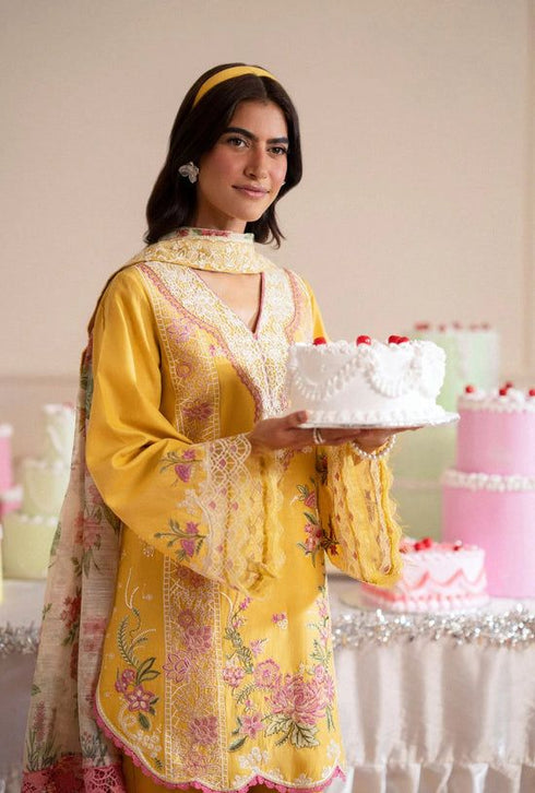 AJR SIGNATURE LAWN UN-STITCHED 3PC| HONEYDEW