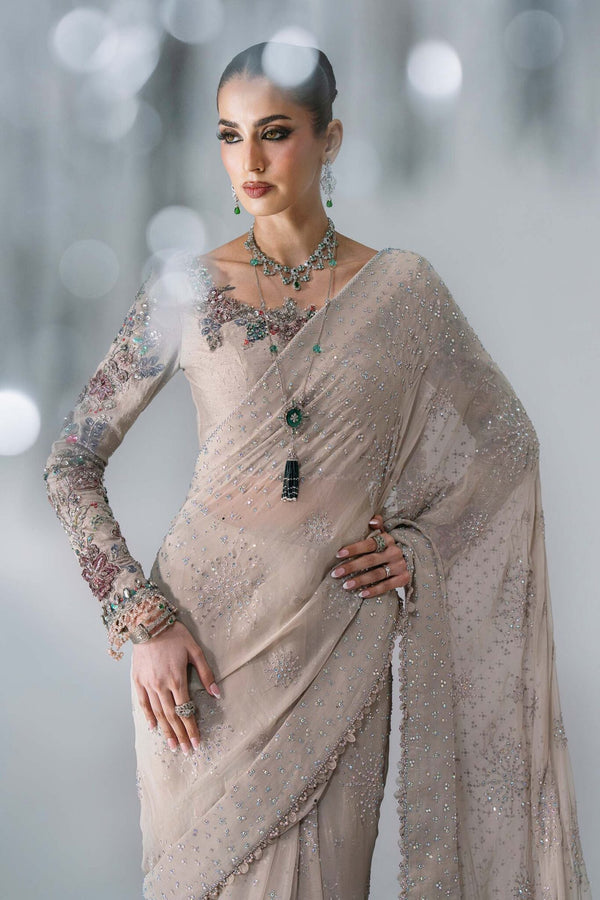 Maria B Mbroidered | Unstitched Embroidered Chiffon Saree