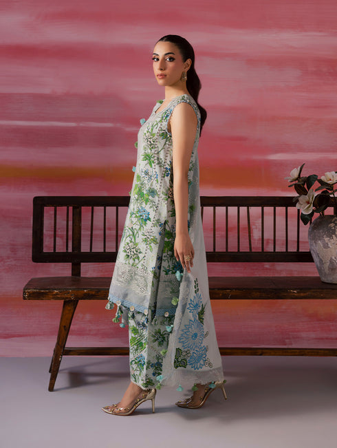 JADE FLORA LINEN SHAWL WINTER COLLECTION 25’