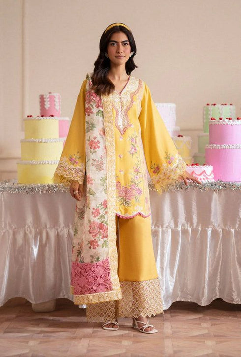 AJR SIGNATURE LAWN UN-STITCHED 3PC| HONEYDEW