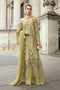 MARIA B Soiree Unstitched Embroidered Raw Silk Suit WF-09-08-Olive Green