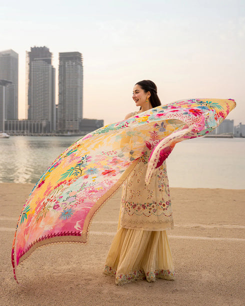 Faiza Saqlain X Hania Aamir Luxury Lawn 2026 | Merjem