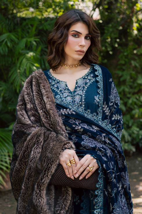 Nureh - Exclusive Luxury Unstitched Peach Leather Winter Collection - NE-183 - Unstitched