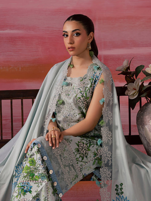 JADE FLORA LINEN SHAWL WINTER COLLECTION 25’