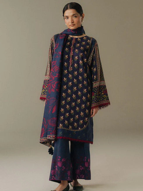 Zara Shahjahan Coco Prints Winter Edit V-Soft Current-7B